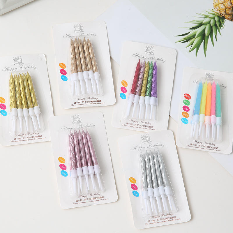 Short Metallic Birthday Candles (10 pcs/pack)v