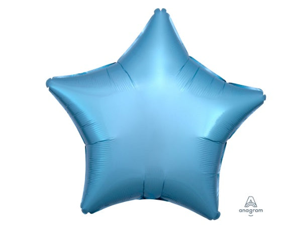 18" Metallic Pearl Pastel Blue Star Balloon