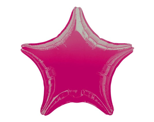 18" Metallic Fuchsia Star Flat Balloon