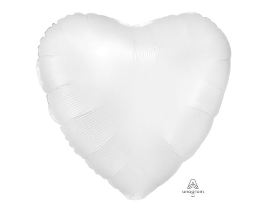 18" Satin Luxe White Heart Balloon